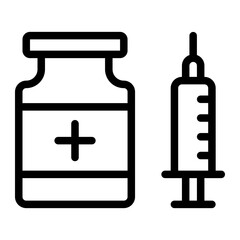 Obraz premium vaccine line icon