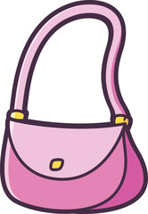 Pink small cute purse Vector Illustration Icon. Flat Cartoon Style