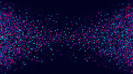 Vibrant digital pattern with colorful squares creating mesmerizing visual effect, ideal for backgrounds or tech related designs