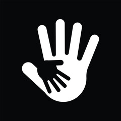 Help Hand White Background Black Icon