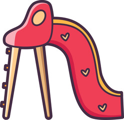 Red playground slide for preschool children Vector Illustration Icon. Flat Cartoon Style