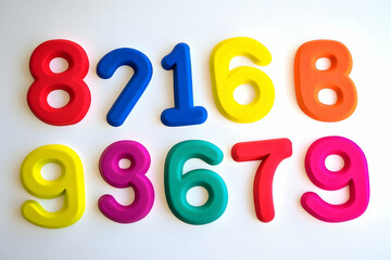 Fototapeta premium Colorful numbers educational image