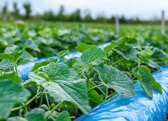 Melon Plant Growing in Field