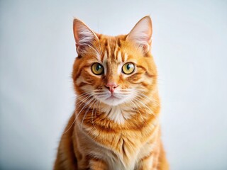 Obraz premium Isolated Ginger Cat, Studio Shot, Orange Tabby Kitten, Pet Photography, Feline Portrait