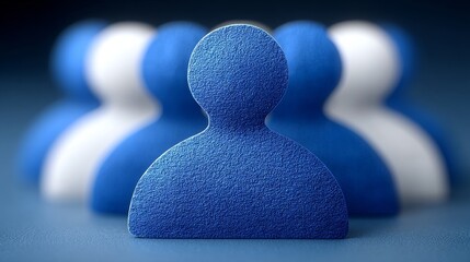 3D illustration of blue figures representing team collaboration in a strategic planning session