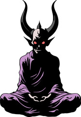 Design of demon in meditation pose