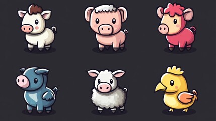 Obraz premium Cute farm animals (2)
