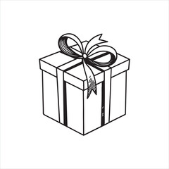 Gift Box Silhouette Clip art with Bow
