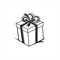 Gift Box Silhouette Clip art with Bow