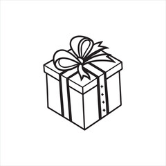 Gift Box Silhouette Clip art with Bow