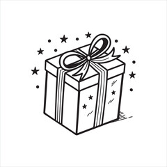 Gift Box Silhouette Clip art with Bow