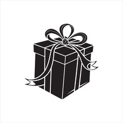 Gift Box Silhouette Clip art with Bow