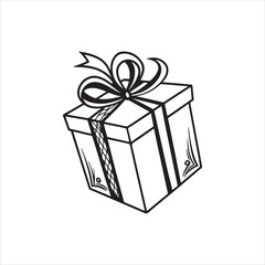 Gift Box Silhouette Clip art with Bow