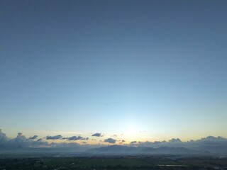 beautiful evening sky, natural blue orange gradient background, light to dark transition atmosphere