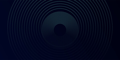 Blue abstract background with glowing circles. Swirl circular lines pattern. Geometric spiral. Twirl element. Modern graphic design. Futuristic technology concept.