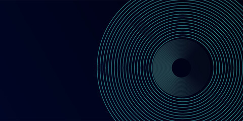 Blue abstract background with glowing circles. Swirl circular lines pattern. Geometric spiral. Twirl element. Modern graphic design. Futuristic technology concept.