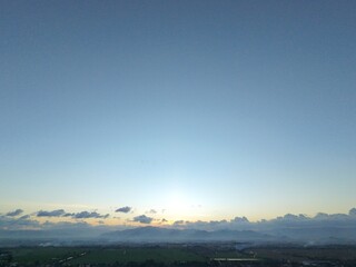 beautiful evening sky, natural blue orange gradient background, light to dark transition atmosphere