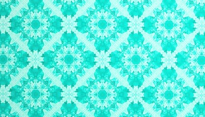 Geometric teal and white trellis pattern, modern minimalist design, wallpaper, bright