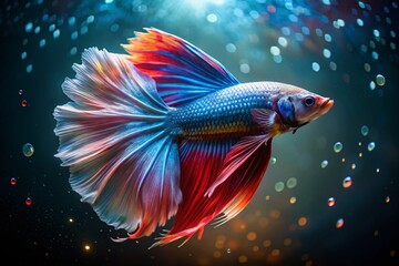 Fototapeta premium Long Exposure Photography of Vibrant Betta Fish in Aquarium