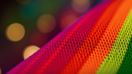 LGBTQ pride rainbow with soft glowing circle light bokeh background