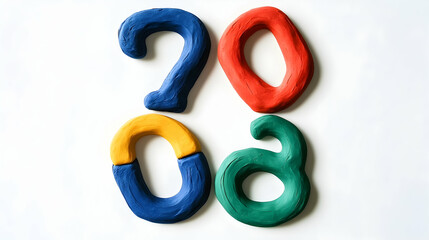 Colorful playdough numbers 2008