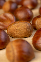 edible Asian chestnut fruits for frying or baking