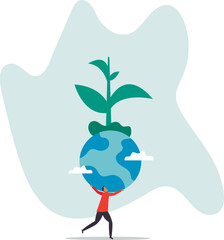 Climate change and global warming responsibility, world leader commitment to take care our planet earth.character for design.