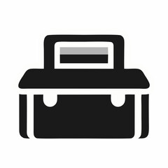 Black Toolbox Vector Icon – Flat Tool Case Symbol