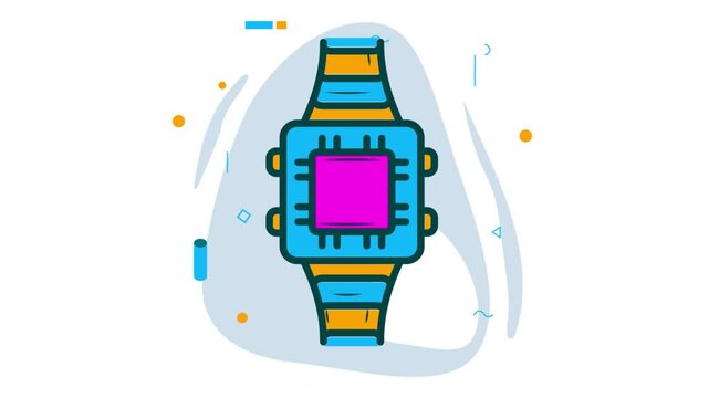ai enabled smartwatches continuously monitor heart rate animation,Health Diagnose Gadgets animated video Artificial intelligence Clip Natural Language Processing footage Machine Learning motion graph