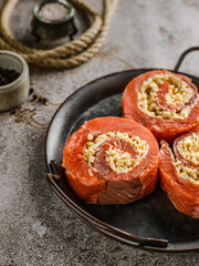 frozen salmon rolls with cheese