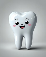 Happy Tooth Dental Health Care, Oral Hygiene, Cartoon Illustration