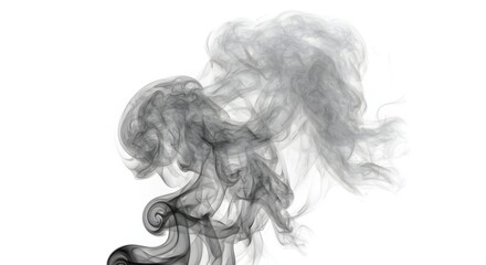 Photorealistic Gray Smoke Curl
