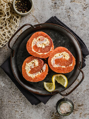 frozen salmon rolls with cheese