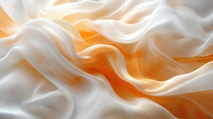 Obraz premium Soft Flowing Fabric with Cream and Orange Hues for Background Design