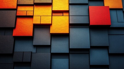 Fototapeta premium Abstract Geometric Pattern in Vibrant Colors on Dark Background