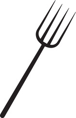 Pitchfork Tool in Silhouette Vector | Black Vector Art Illustration for Farming Designs