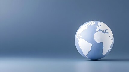 A minimalist depiction of a pale blue Earth globe on a matching background
