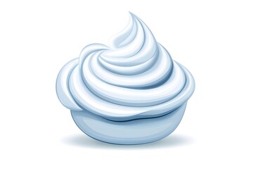 A swirl of creamy, light-blue whipped topping,  sitting on a light-blue base, casting a subtle shadow