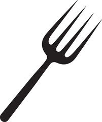 Pitchfork Tool in Silhouette Vector | Black Vector Art Illustration for Farming Designs