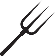 Pitchfork Tool in Silhouette Vector | Black Vector Art Illustration for Farming Designs