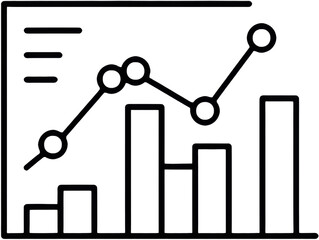 Data Visualization Graph with Lines and Bars in Minimalist Style