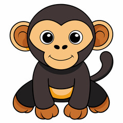 Obraz premium a beautiful Chimpanzee vector illustration on white background