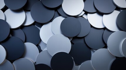 Abstract Composition of Overlapping Circular Shapes in Various S