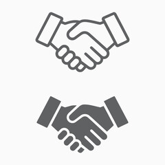 Naklejka premium Handshake Icons Set Partnership Deal Agreement