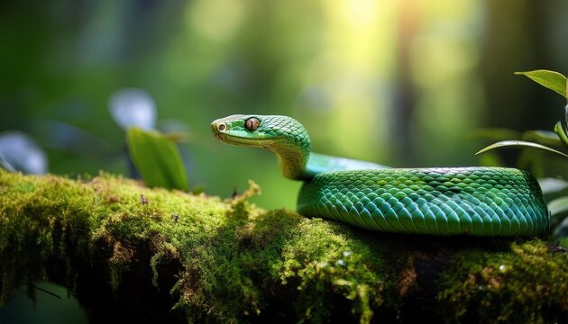 serene forest snake a mystical encounter in nature s embrace