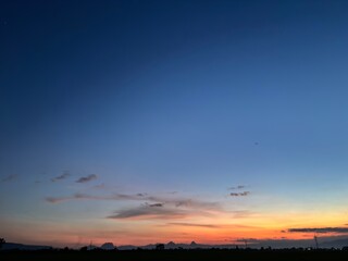 beautiful evening sky, natural blue orange gradient background, light to dark transition atmosphere