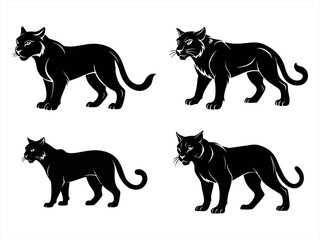 wildcat sihouette black vector bundle