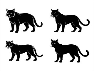 wildcat sihouette black vector bundle