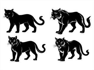 wildcat sihouette black vector bundle