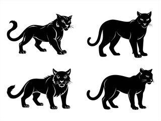 wildcat sihouette black vector bundle